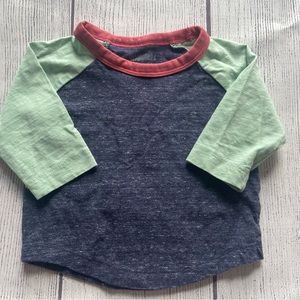 Gymboree Blue Heathered Colorblock Tee size 0-3 months